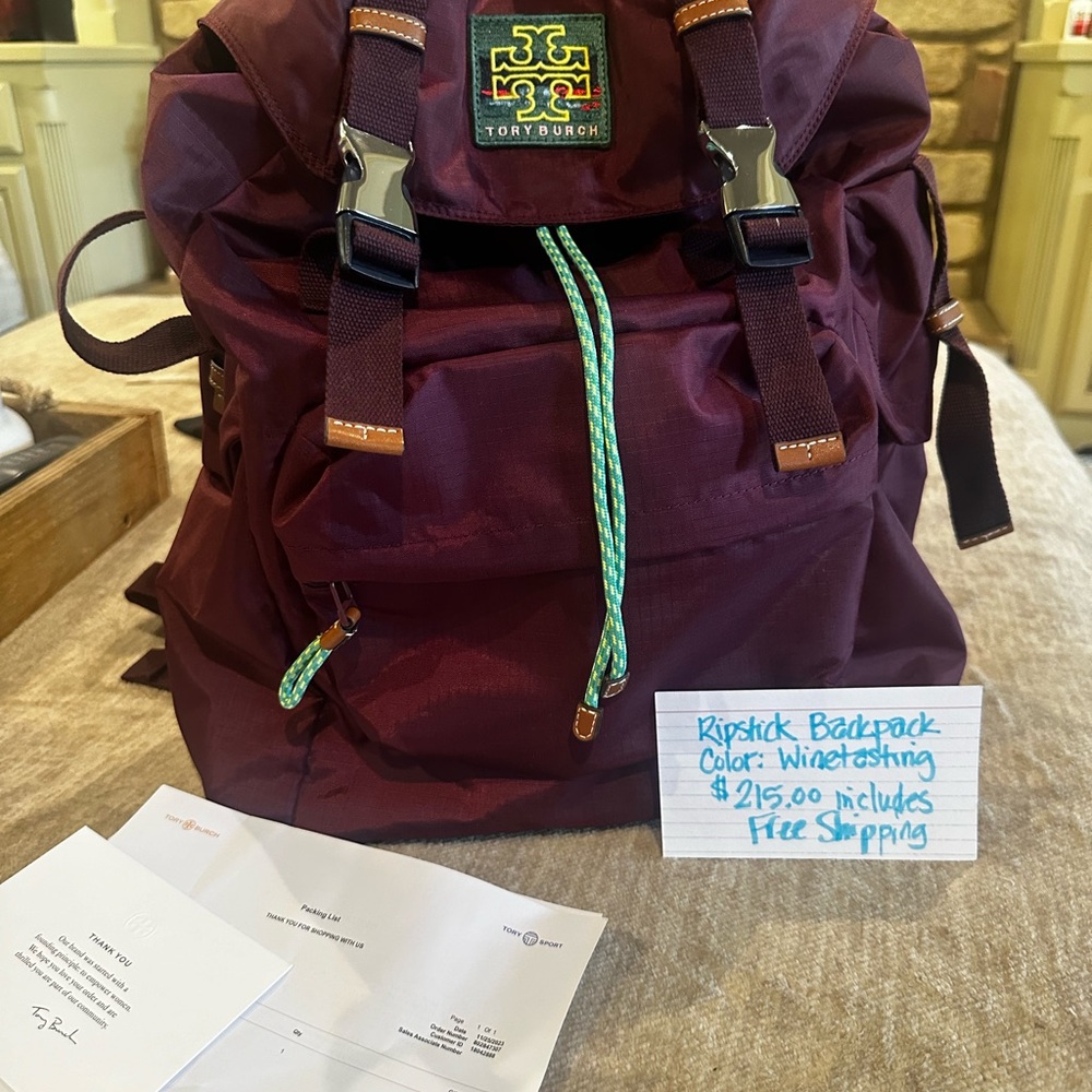 Tory Burch Ripstick Backpack color: Winetasting